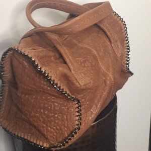 Zara 100% Leather purse with Chain Details NEW